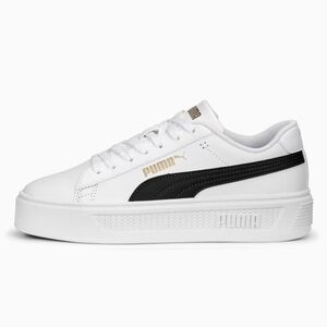 PUMA sz 7 Smash Classic White Sneakers Black Detail